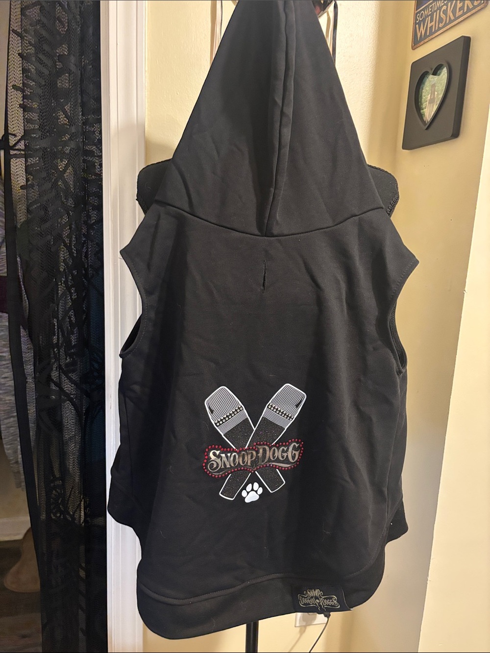 Little Earth Black Snoop Dogg Microphone Graphic Dog Hoodie